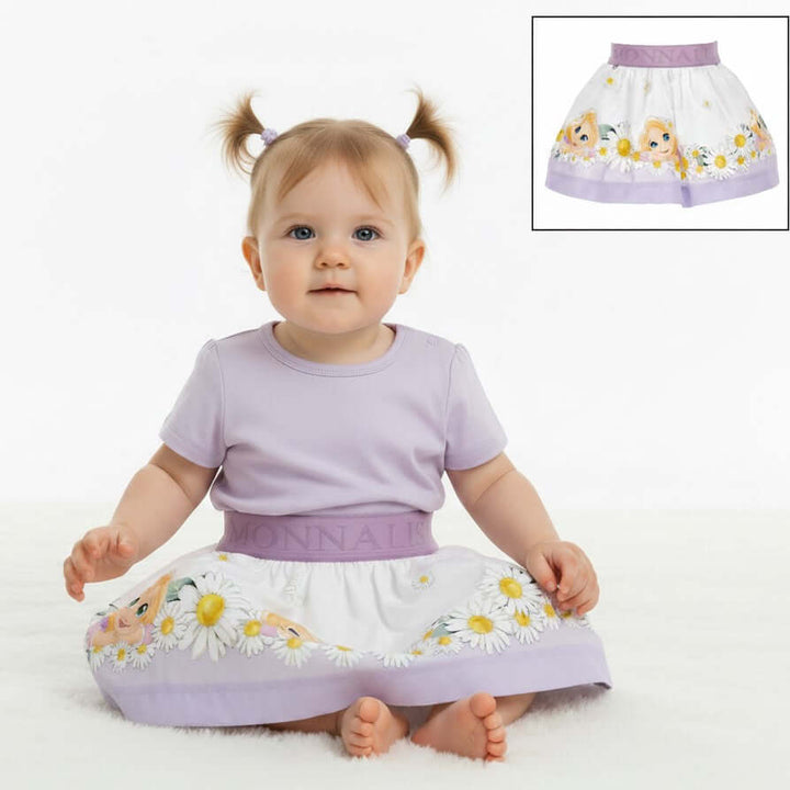 Gonna monnalisa bambina con personaggio rapunzel made in italy