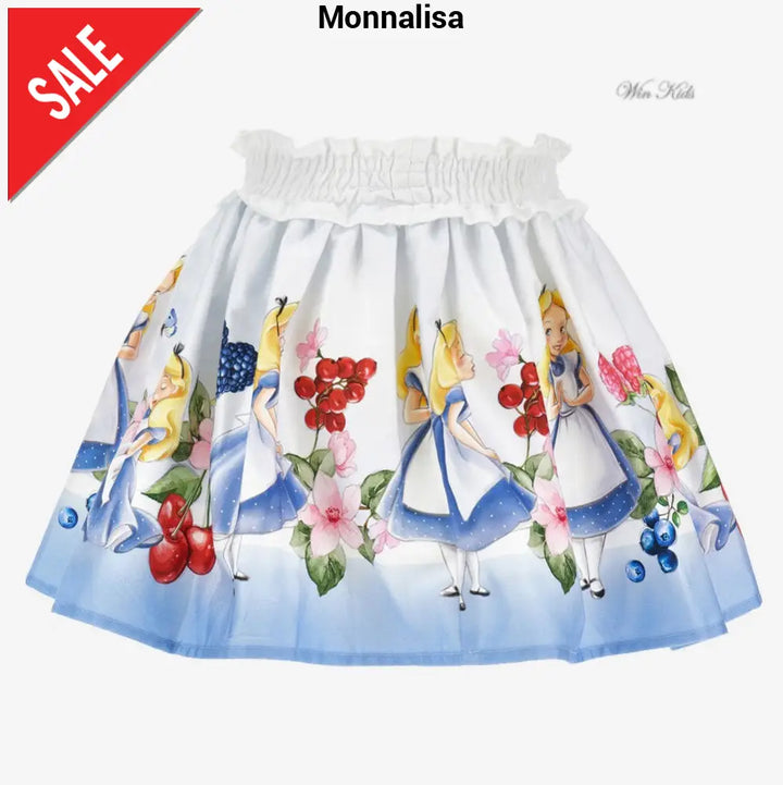 Gonna MONNALISA rasatello fantasia ALICE 2 anni - 10 anni Gonna