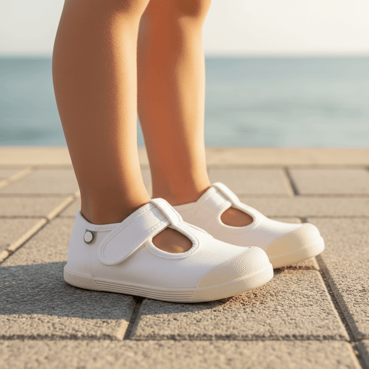 Scarpe Bambino Bambina Igor Lona Petito Bianco | Barefoot Velcro | Taglie 19-27