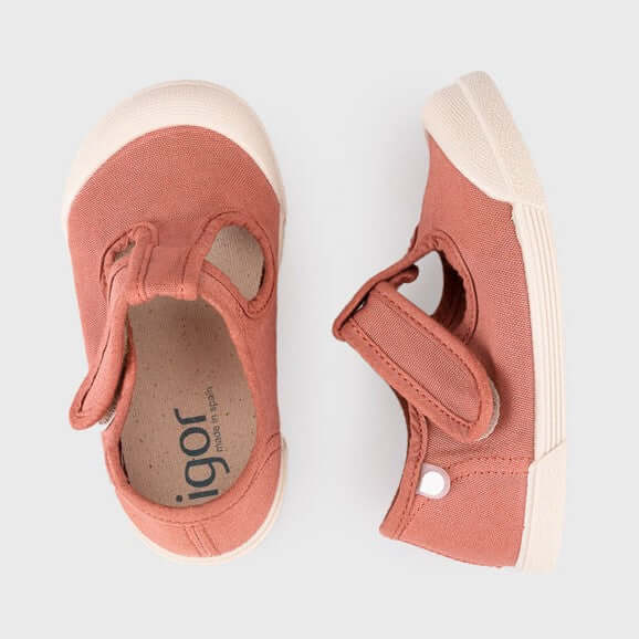 Scarpe Igor Lona Petito Barefoot Velcro Terracotta – Bambino e Bambina Taglia 19-27