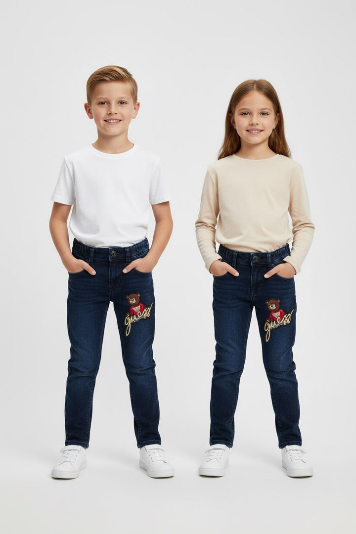 Guess jeans with unisex elastic bear emblem from 2 years to 7 years