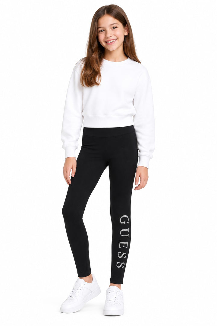 Leggings GUESS nero con logo glitter dalla 8 anni alla 16 anni