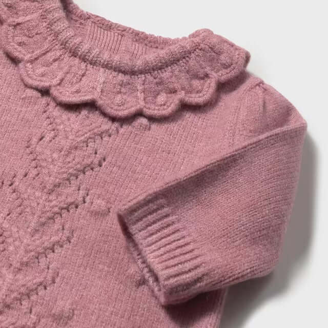 Maglioncino MAYORAL amarena 1 mese - 18 mesi manica lunga rosa con chiusura bottoni sulla schiena