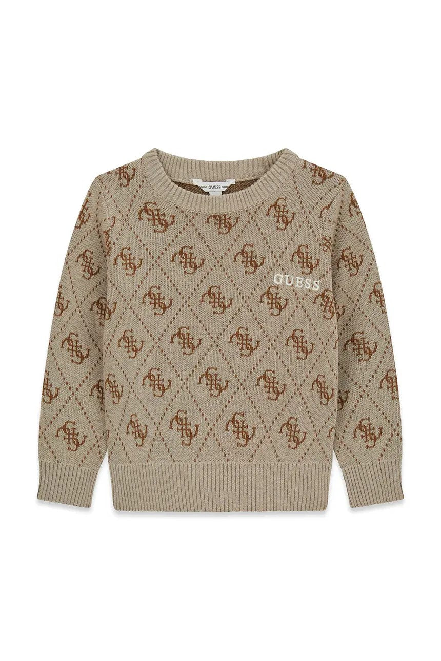 GUESS beige sweater with logo from size 2 years to 7 years