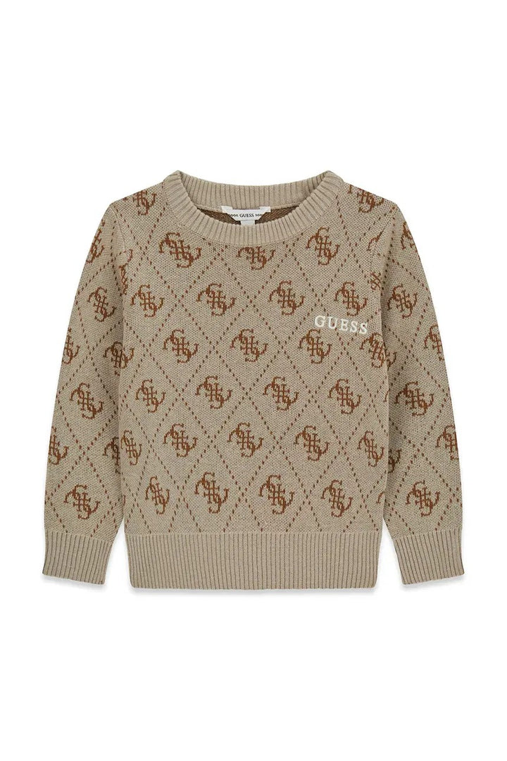 GUESS beige sweater with logo from size 2 years to 7 years