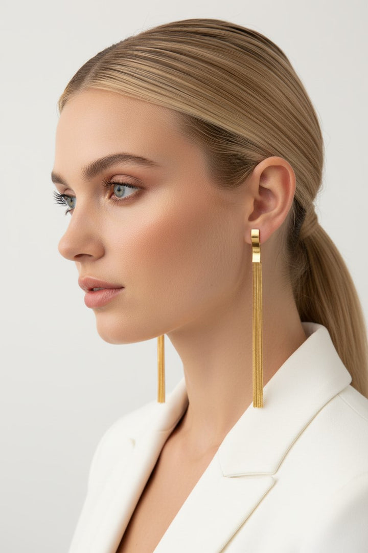 Pendientes largos Aurea dorados