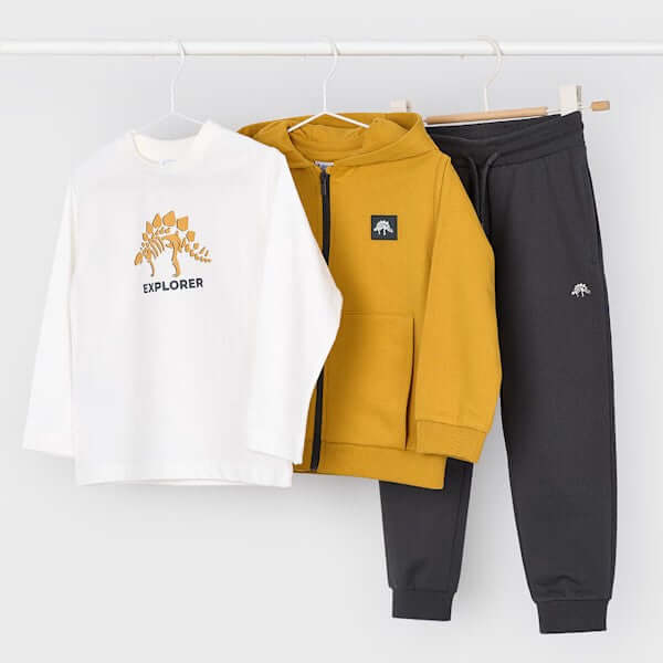MAYORAL mustard dinosaur tracksuit and T-shirt 2 years - 10 years