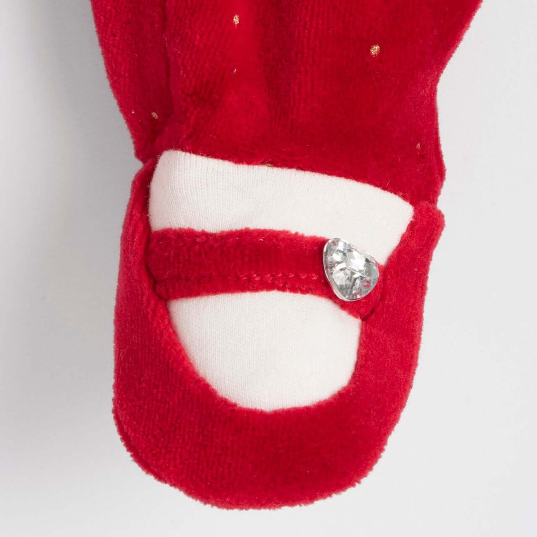 Macacão CHICCO meu primeiro Natal com bolinhas de chenille glitter