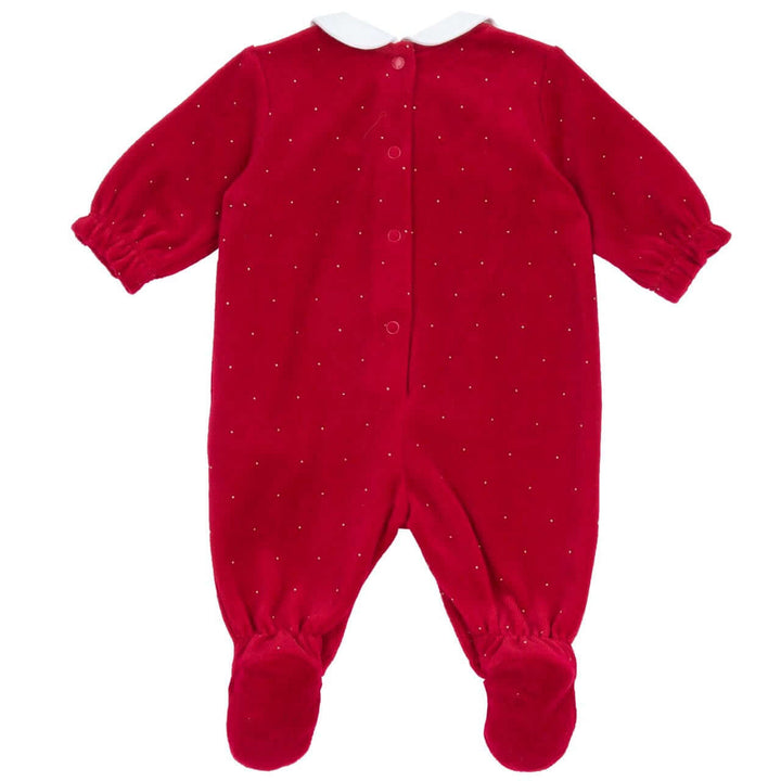 Macacão CHICCO meu primeiro Natal com bolinhas de chenille glitter