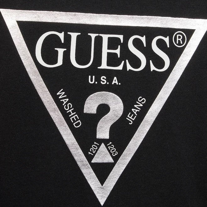 Camiseta GUESS negra con logo laminado 8 años - 16 años