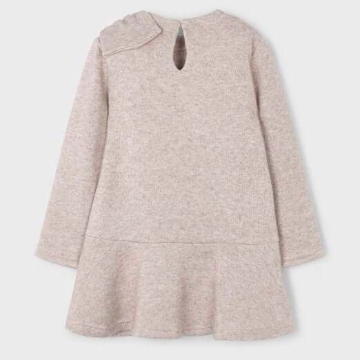 Abito MAYORAL in tricot laminato beige con fiocco 2 anni - 10 anni