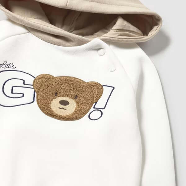 Felpa MAYORAL orsetto bianco e beige 6 mesi - 4 anni