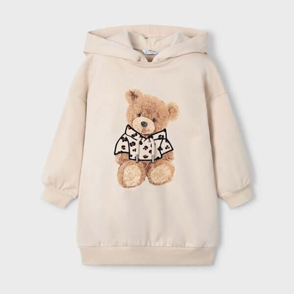 MAYORAL dress in beige fleece with bear print 2 years - 10 years