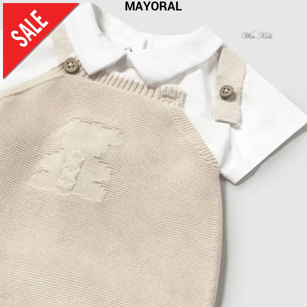 Pagliaccetto MAYORAL in filo beige 1 mese - 12 mesi Pagliaccetti