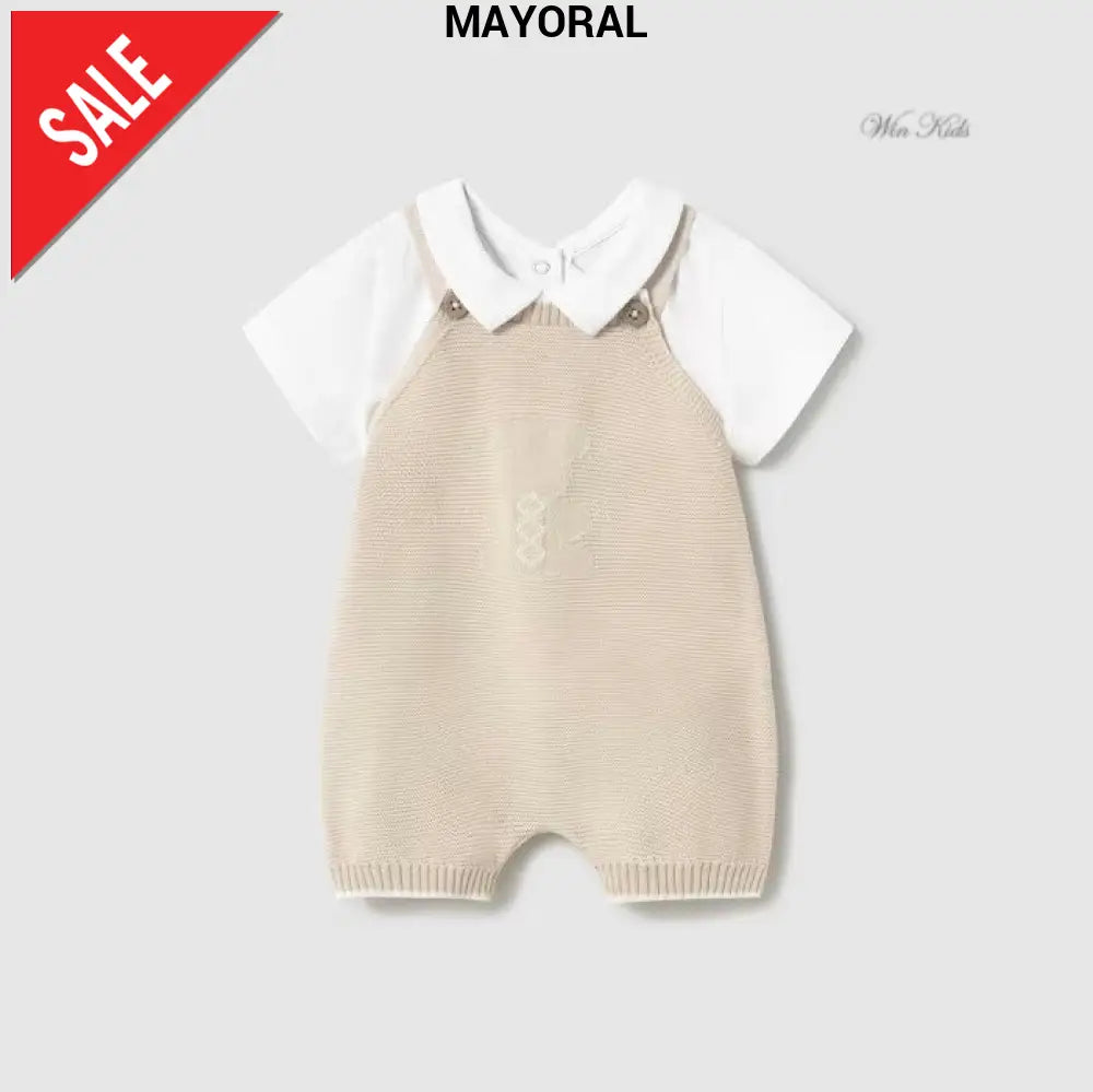 Pagliaccetto MAYORAL in filo beige 1 mese - 12 mesi Pagliaccetti
