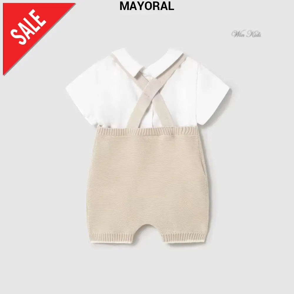 Pagliaccetto MAYORAL in filo beige 1 mese - 12 mesi Pagliaccetti