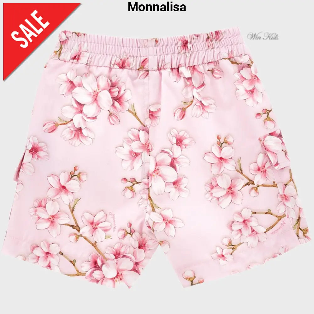 Pantaloncino MONNALISA fiori di pesco tema Bambi rosa 2 anni - 10 anni Bermuda