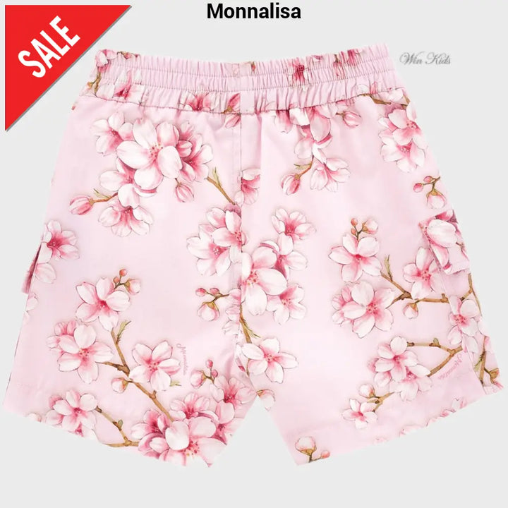 Pantaloncino MONNALISA fiori di pesco tema Bambi rosa 2 anni - 10 anni Bermuda