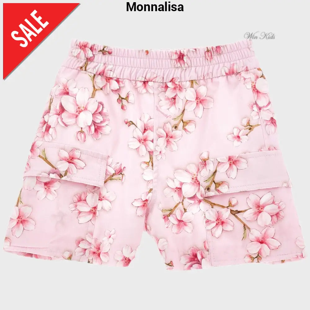 Pantaloncino MONNALISA fiori di pesco tema Bambi rosa 2 anni - 10 anni Bermuda