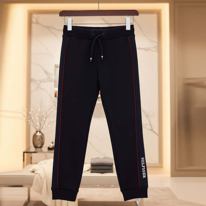 Blue TOMMY HILFIGER trousers with applied logo 12 months - 14 years