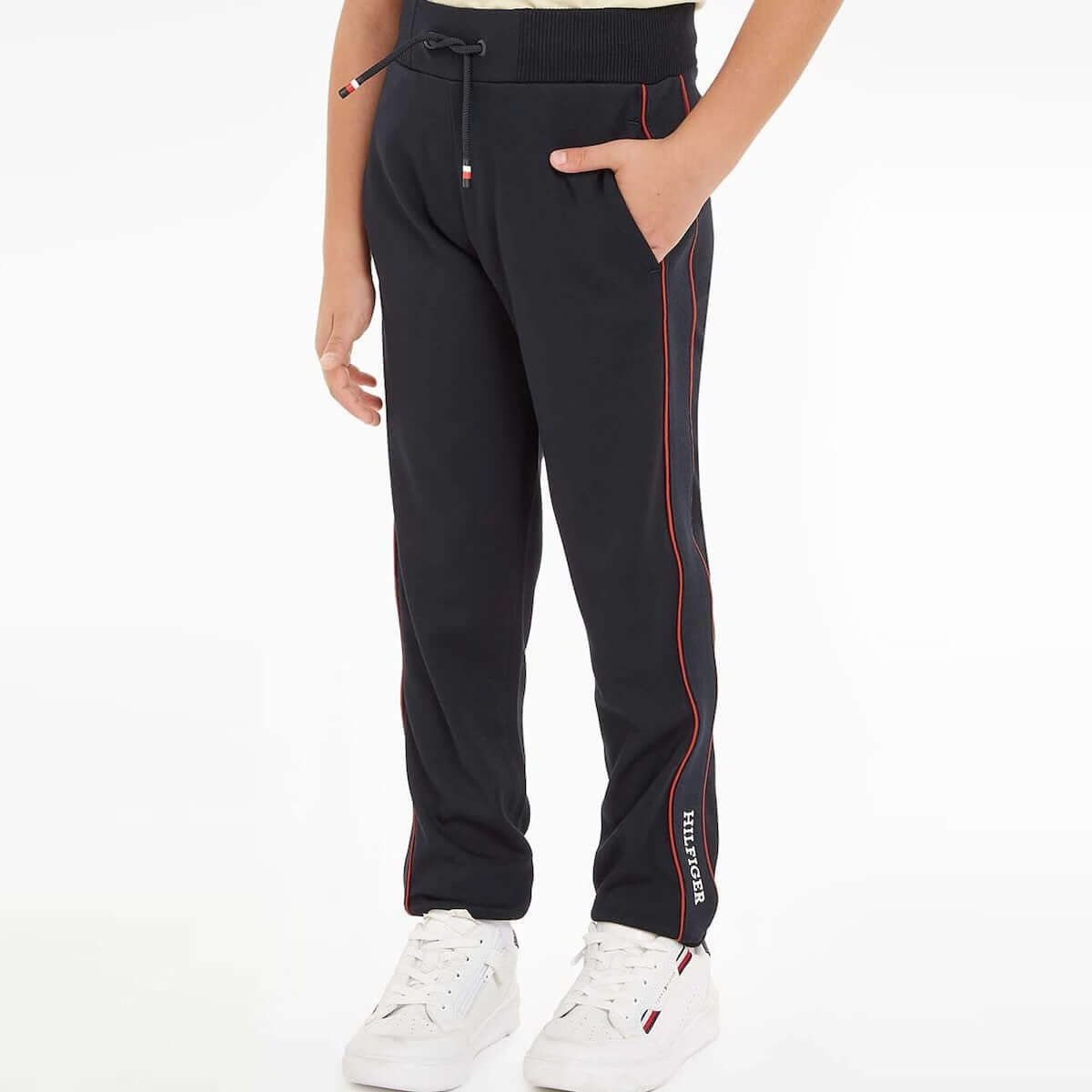 Pantalone TOMMY HILFIGER blu con logo applicato 12 mesi - 14 anni