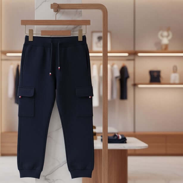 Pantalone TOMMY HILFIGER modello tasconato cargo con interno felpato 12 mesi - 4 anni