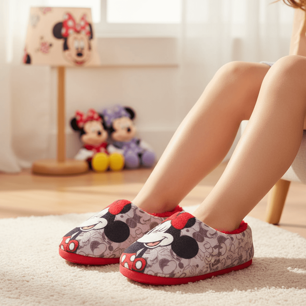 Pantofole Minnie rosse ben visibili