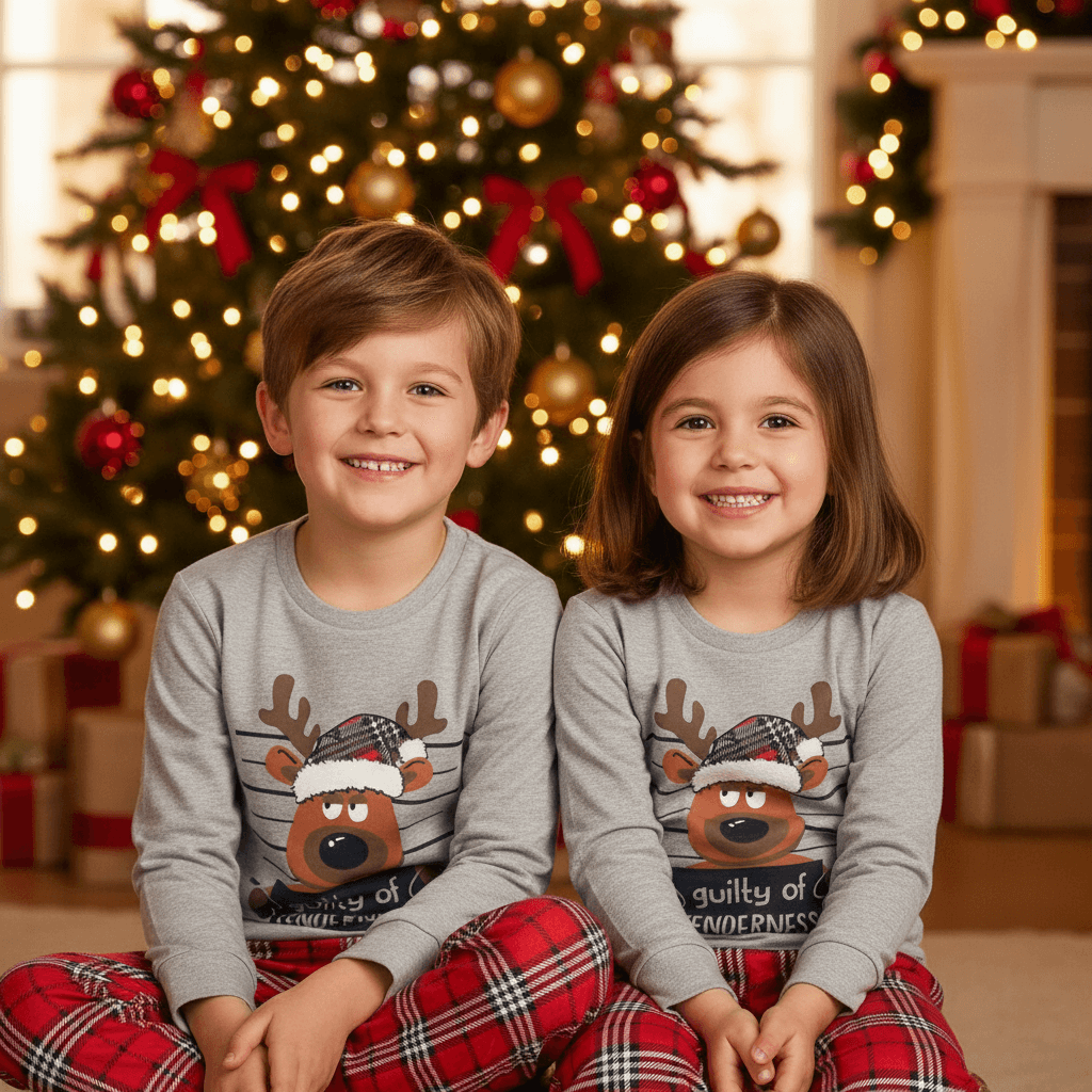 Pijama navideño de renos con caras visibles CHICCO