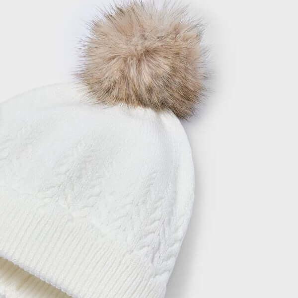 Cappello MAYORAL bianco pompon naturale 4 anni - 16 anni