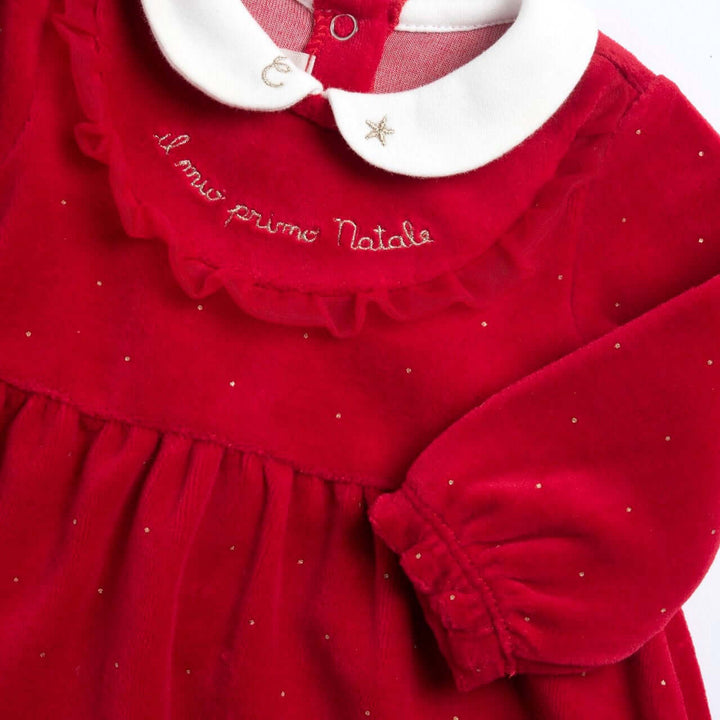 Vestido CHICCO Il Mio First Natale de chenilla roja