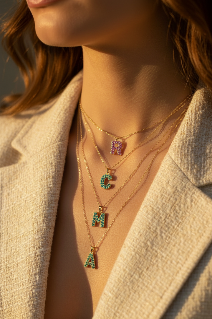 Professional studio white light gold necklaces in color