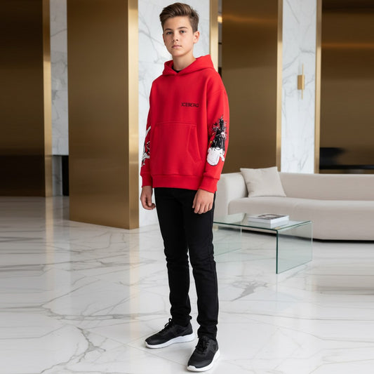 ICEBERG Daffy Duck red cotton sweatshirt 4 years - 16 years