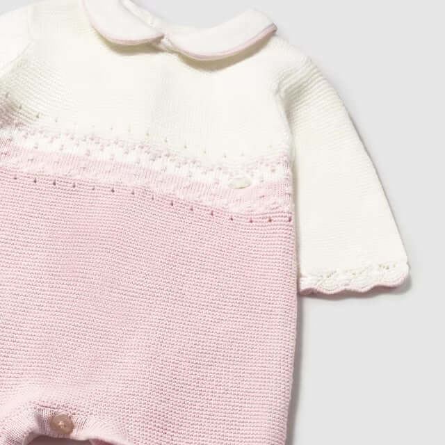 Tutina MAYORAL in tricot panna e rosa  0 mesi - 3 mesi