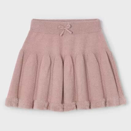 Gonna MAYORAL in maglia rosa 2 anni - 10 anni, plissettata con elastico e fiocchetto, codice 4904 col. 083.