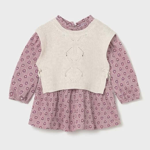 Vestido de prefeito completo com colete de camisa rosa e bege 6 meses - 4 anos