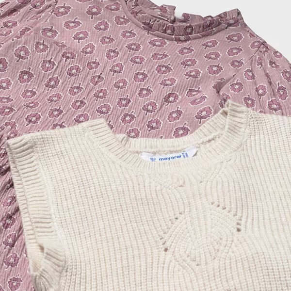 Vestido de prefeito completo com colete de camisa rosa e bege 6 meses - 4 anos