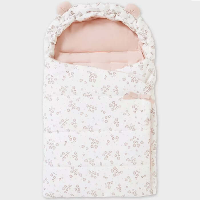 MAYORAL baby sleeping bag printed in pink