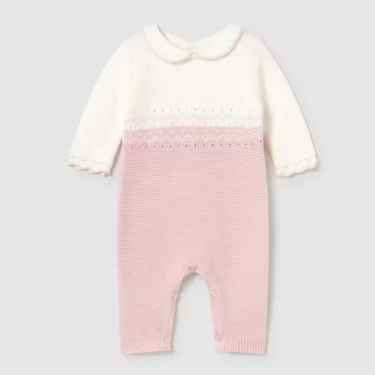 Tutina MAYORAL in tricot panna e rosa  0 mesi - 3 mesi