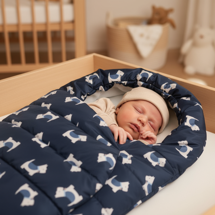 Sacco CHICCO invernale imbottito blu fantasia cagnolino