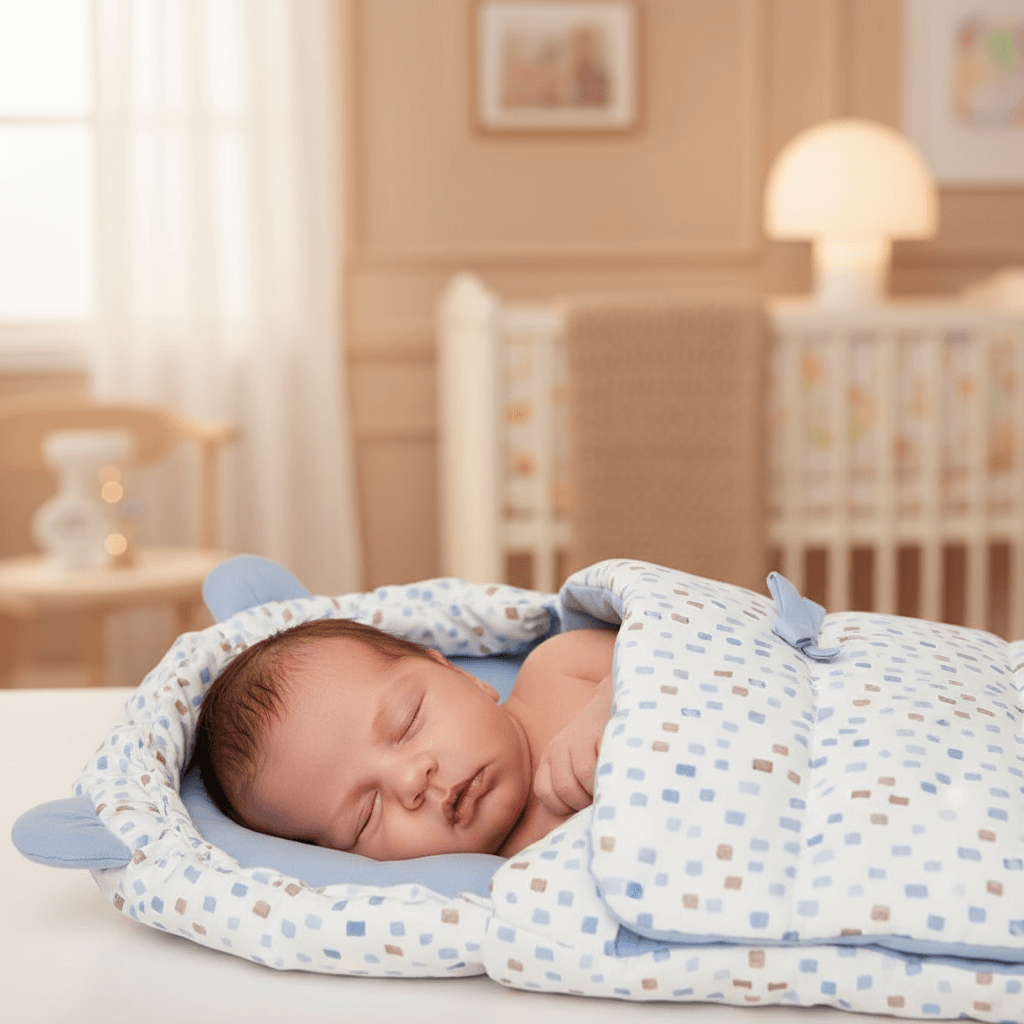 Sacco ovetto MAYORAL con neonato - cameretta colori caldi