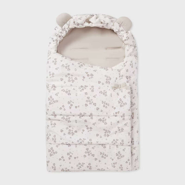 MAYORAL baby sleeping bag printed in beige