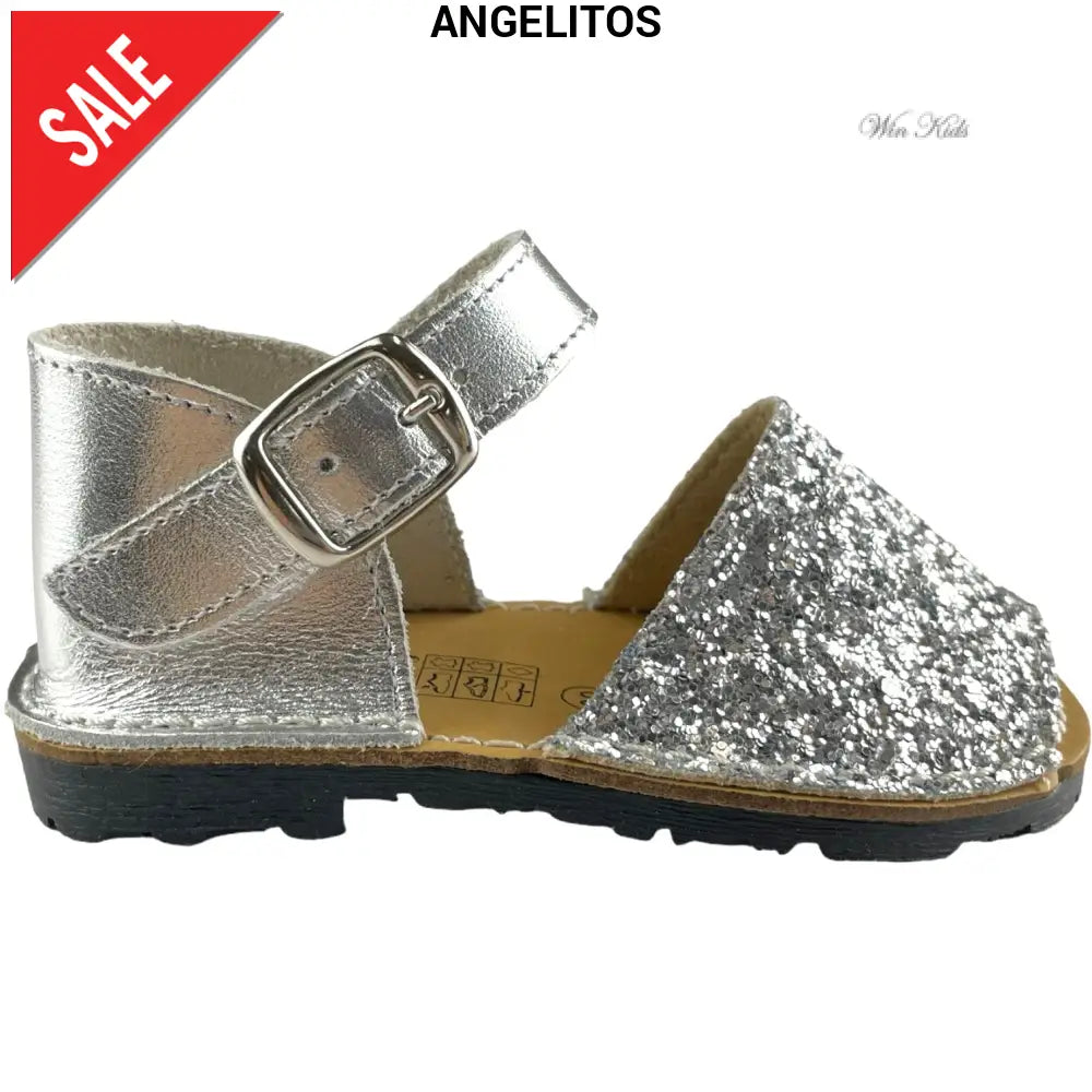 Sandali ANGELITOS chiuso sul retro glitter argento 18 - 27 Sandali