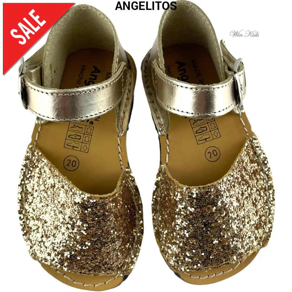 ANGELITOS Sandálias Fechadas nas Costas Glitter Platinum 18 - 27 Sandálias