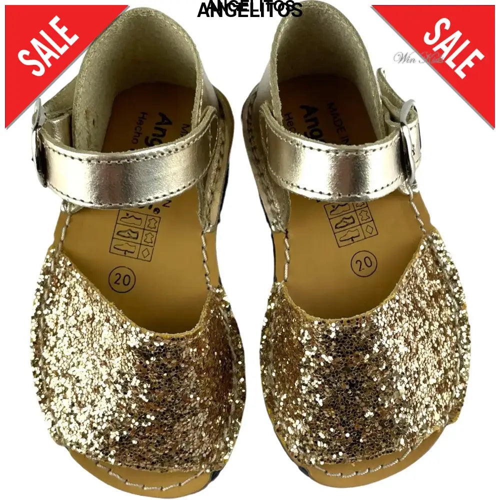 ANGELITOS Sandálias Fechadas nas Costas Glitter Platinum 18 - 27 Sandálias