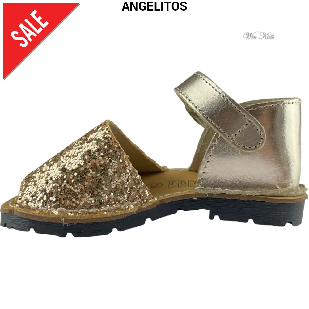 ANGELITOS Sandálias Fechadas nas Costas Glitter Platinum 18 - 27 Sandálias