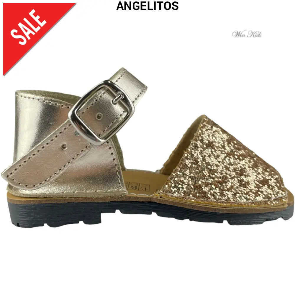 ANGELITOS Sandálias Fechadas nas Costas Glitter Platinum 18 - 27 Sandálias