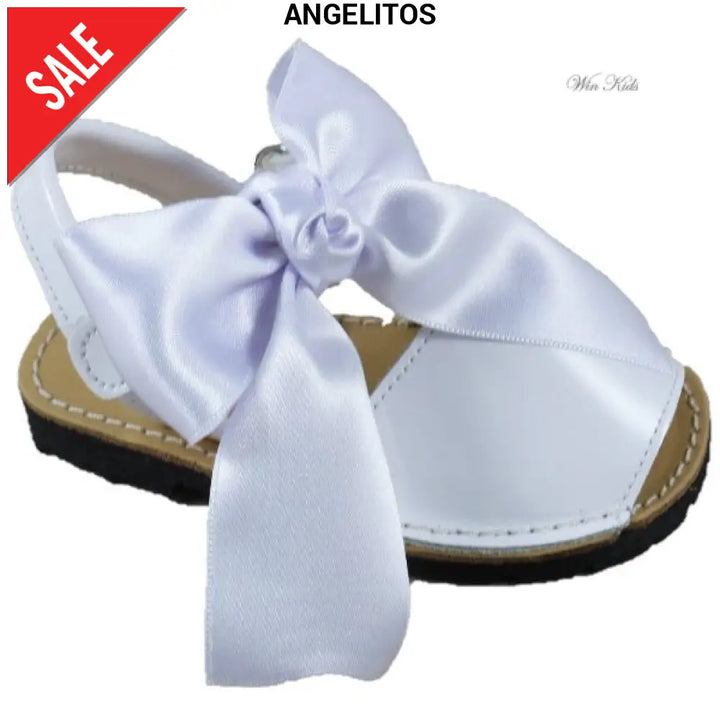 Sandali ANGELITOS in vernice bianca con fiocco removibile 20 - 34 Sandali