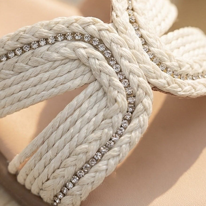 K & J by Sofia white rope sandals sizes 25-36