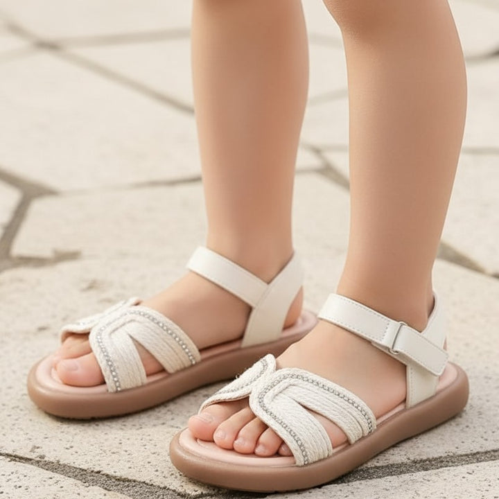 K & J by Sofia white rope sandals sizes 25-36