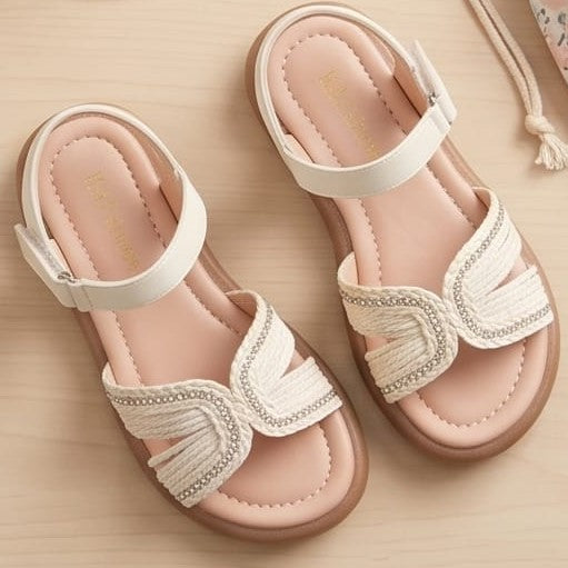 K & J by Sofia white rope sandals sizes 25-36